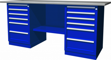 Фотография товара 'Ombra OWB2-66 Верстак с двумя тумбами, тумбы по 6 ящиков, 1900х686х820 мм'