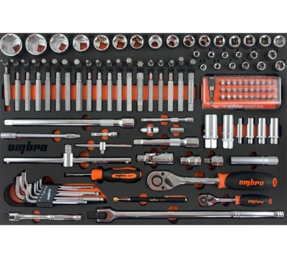 Фотография товара 'Ombra OMT131STE Набор головок торцевых 1/4", 1/2" DR'