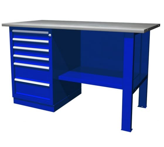 Фотография товара 'Ombra OWB1-60 Верстак с одной тумбой, тумба с 6 ящиками, 1390х686х820 мм'